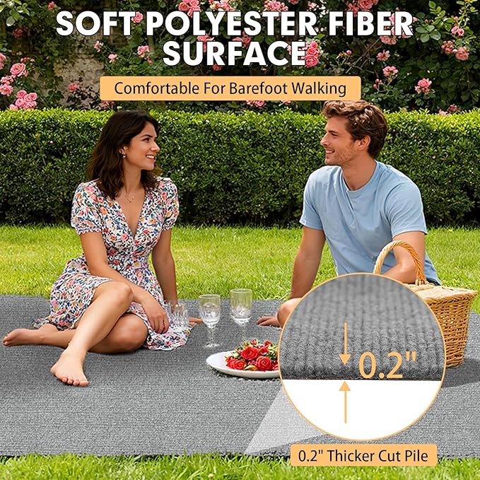 Marine Carpet,6 FT x 18 FT Smoke Gray Indoor Outdoor Carpet 0.2" Thick Boat Carpet with Water-Proof TPE Backing, Non-Slide Outdoor Marine Carpet Roll for Home, Patio, Porch, Deck