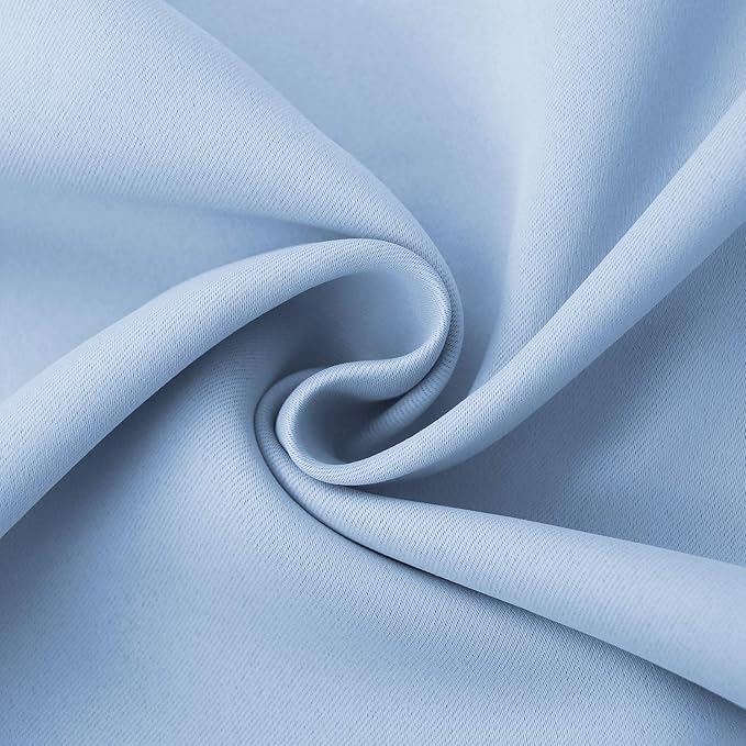 BGment Baby Blue Room Darkening Curtains 54 Inches Length for Kids Bedroom - Thermal Insulated Rod Pocket Short Window Curtain for Bathroom Kitchen, 42 x 54 Inch, 2 Panels