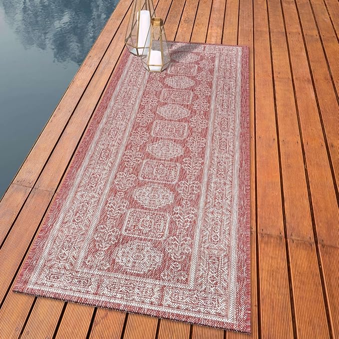 Keen Home Design Terrace Outdoor Runner Rug - 2x10 Washable Indoor/Outdoor Rug for Patio, Kitchen, Balcony, Beach, Garden, Deck and Porch, Size: 2'2"x9'11"