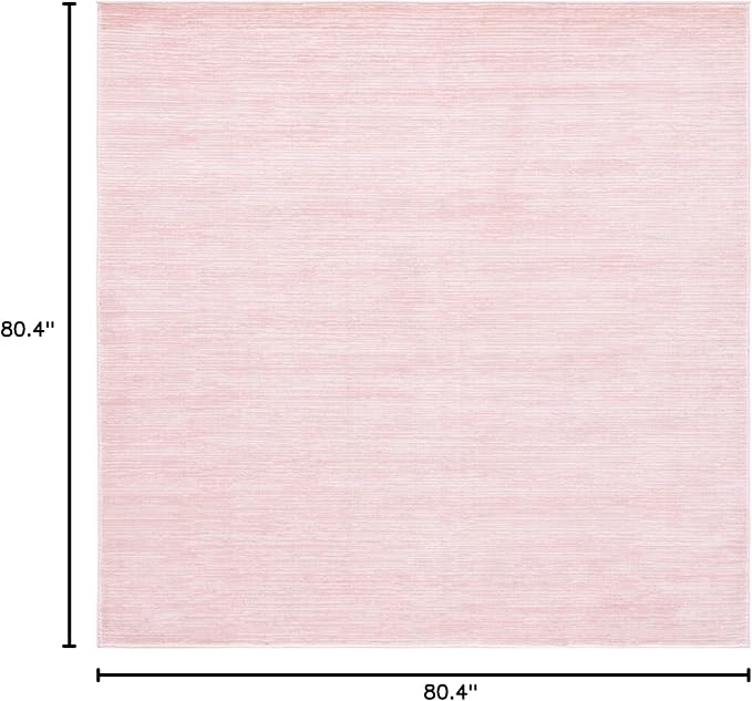 SAFAVIEH Vision Collection Area Rug - 6'7" Square, Pink, Modern Ombre Design, Non-Shedding & Easy to Clean, Ideal for Living Room, Bedroom, Dining Space (VSN606U)