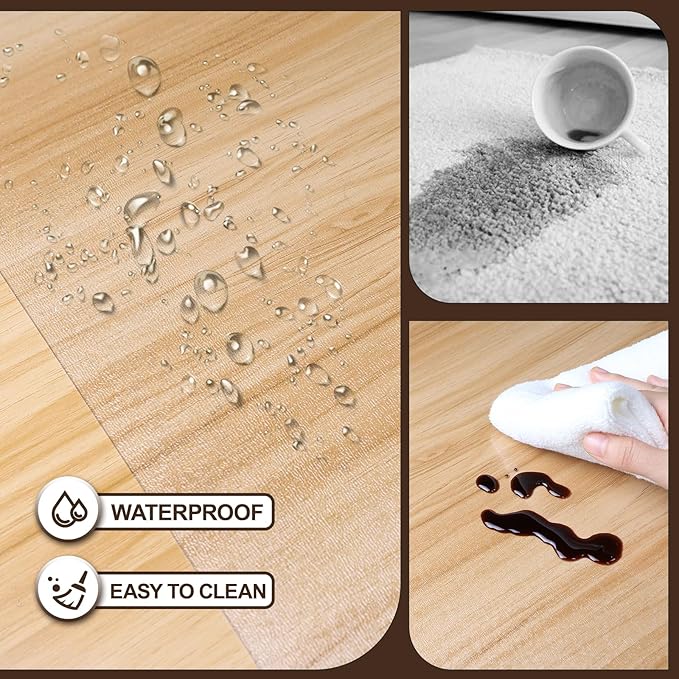 Upgraded 2mm Thick Clear Office Chair Mat, 59"x75" No Slip Vinyl Desk Chair Mat for Hard Floors, Heavy-Duty PVC Computer Floor Mat, Waterproof Rolling Chair Floor Protector for Home Office