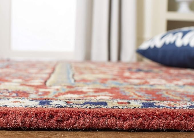 SAFAVIEH Antiquity Collection Area Rug - 5' x 8', Red & Multi, Handmade Traditional Oriental Wool, Ideal for High Traffic Areas in Living Room, Bedroom (AT64A)