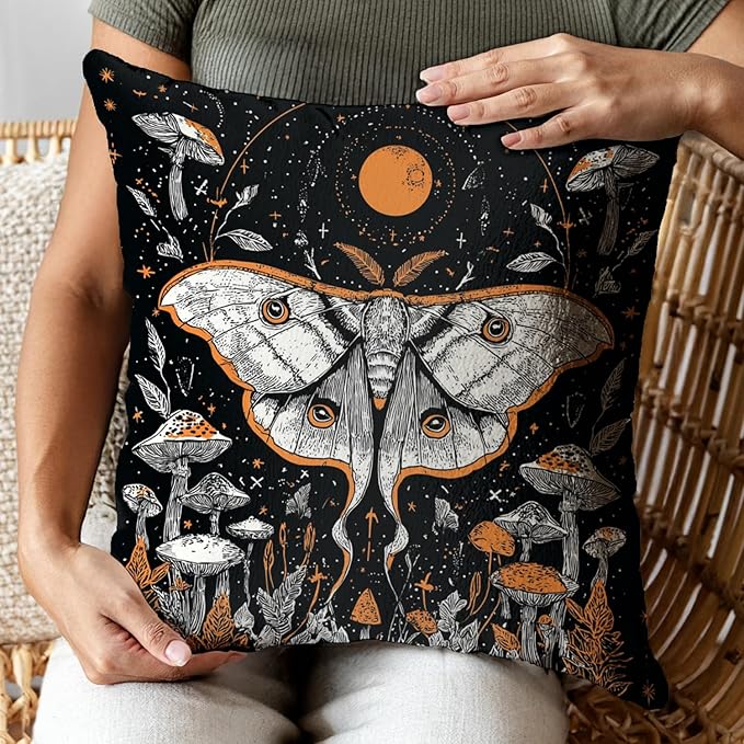 Vintage Floral Throw Pillow Covers, Vintage Flower Pattern Double Sided Cushion Cover, Indoor and Outdoor Home Art Decor Pillowcase for Sofa or Bedroom Decor 18x18inches (White Butterfly, 18x18inches)