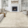 9x12 Area Rug Living Room: Washable Large Neutral Beige Rugs Abstract Soft Modern Stain Resistant Indoor Floor Non-Slip Carpet for Bedroom Nursery Kids Office Playroom Dining Room Under Table Home