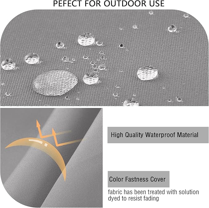 idee-home Outdoor Cushions for Patio Furniture, Outdoor Seat Cushion, Waterproof Couch Hampton Bay Deep Seat Replacement Chair Cushions for Garden Lawn Backyard Deck, 19 x 19 Grey