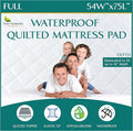 Full Size Quilted Mattress Pad - Fitted Waterproof Mattress Protector, Pillow Top Mattress Topper, Premium Quality Hypoallergenic Mattress Cover