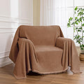 MEETSKY Oversized Chair Cover Armchair Small Couch Cover Single Sofa Cover for Dog Couch Cover for Sofa Recliner，Chenille Sofa Throw Cover for Pets Sofa Cover Thick Washable, 71" x 91", Camel