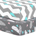 Pack n Play Sheets, BROLEX 2 Pack Mini Crib Sheets,Stretchy Portable Fitted Playard Sheet Set, Convertible Playard Mattress Cover,Ultra Soft Breathable Material,Whale Cloud