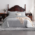 7-Piece King Comforter Set with Sheets – Soft and Breathable All-Season King Bed in a Bag, Down Alternative Comforter Set Solid Color All Season, Light Grey