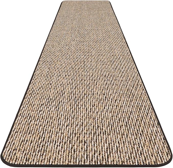 House, Home and More Skid-Resistant Carpet Runner - Black Ripple - 18 Feet X 27 Inches