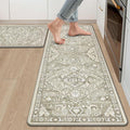 Ileading Anti Fatigue Kitchen Rugs Sets of 2 Cushioned Kitchen Mats for Floor Waterproof Kitchen Mat Set Non Slip Comfort Standing Mat for Kitchen, Office, Sink, Laundry