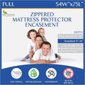 Full Size Mattress Protector Bedbug Waterproof Zippered Cover Hypoallergenic Premium Quality Encasement White