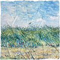 Artist Oil Painting Wraps 51"x51" Cashmere-Soft Art Pashmina Luxury Rolled Hem Women Large Travel Blanket Shawl