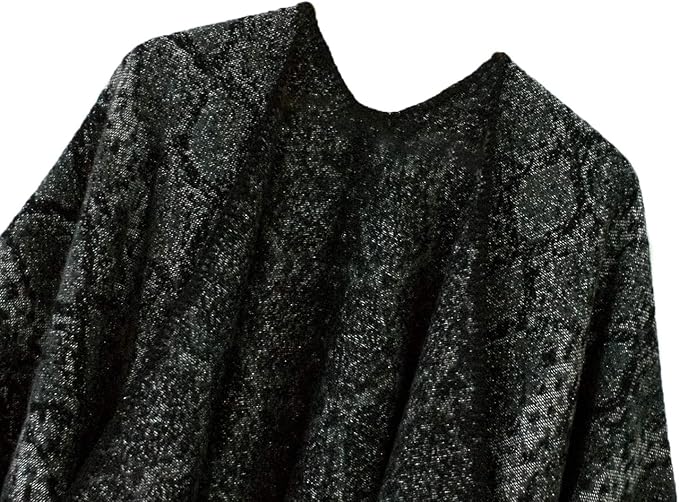 Women's Vintage Pattern Open Front Poncho Cape Shawl Winter Shawl Wraps