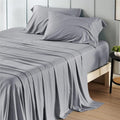 Bedsure King Size Sheet Set, Cooling Sheets, Rayon Derived from Bamboo, Deep Pocket Up to 16", Breathable & Soft, Bed Sheets, Hotel Luxury Silky Bedding for Hot Sleepers, Silver Grey