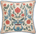 patdrea Designer Throw Pillow Covers,Square Brilliant Vintage Red Tropical Linen with Floral Pattern Pillow Cover,Decorative Pillowcases Cushion for Bed Living Room Outdoor Car,18"x18"