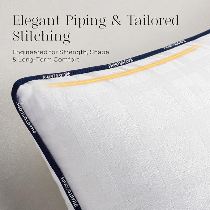 Phantoscope 18x18 Pillow Inserts, Decorative Throw Pillow Inserts with 100% Cotton Jacquard Cover, Virgin Fiber Pillow Sham Stuffer, Square Couch Cushion Pillows, Pack of 2, 18x18 Inch