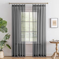 MAIHER Pinch Pleated Grey Sheer Curtains 84 Inch Length for Bedroom Soft Touch Light Filtering Lightweight Pleated Drapes with Adjustable Hooks (No Rings), Grey, 42" W x 84" L, 2 Panels