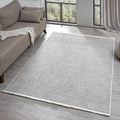 LUXE WEAVERS Solid Machine Woven White Dark Gray 6x9 Area Rug, Indoor Stain-Resistant Carpet