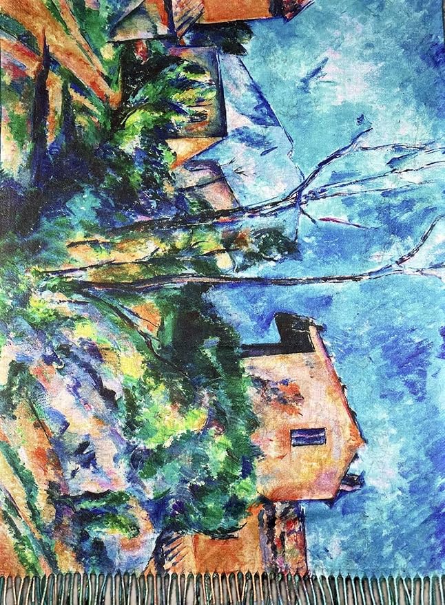 VENVSBEE Reversible Scarf Soft Large Shawl Wrap Blanket Double Sided Art Print Warm Pashmina Stoles Klimt Van Gogh Gifts