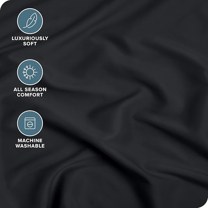 Bare Home Fitted Bottom Sheet California King Size - Premium 1800 Microfiber - Ultra-Soft Hotel Luxury - Deep Pocket - Durable and Long Lasting - Cal Fitted Sheet (California King, Black)