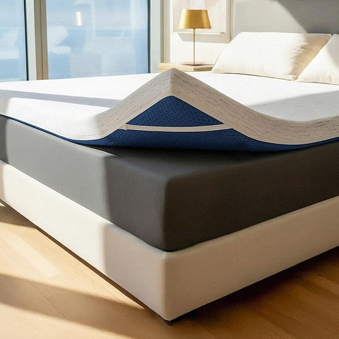 ViscoSoft 2 Inch Memory Foam Mattress Topper Queen - Select High Density Ventilated Mattress Pad - Premium Removable Rayon Cover