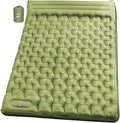 Double Sleeping Pad for Camping - 6" Ultra-Thick Camping Mattress with Pillow, Built-in Foot Pump, Compact 2-Person Portable Camping Mat for Backpacking, Hiking, Car Traveling, Beach, Tent