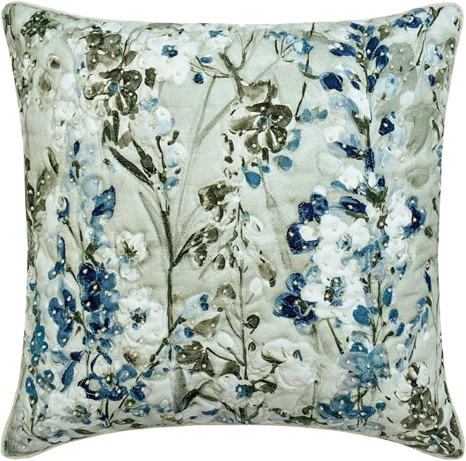 The HomeCentric King/Queen/Twin Blue Decorative Bed Runner King 90"x18" Bed Runner Without Pillow Cover, Quilted Bed Scarf on Cotton Fabric - Garden Grace