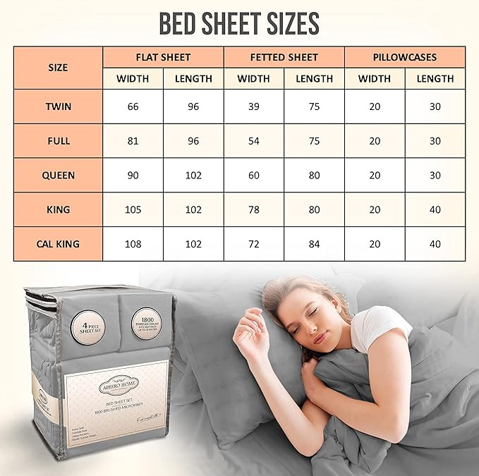 California King Sheet Set - Luxury Hotel Bed Sheet - Soft Cooling Sheets with Elastic Corner Strap - Deep Pocket Microfiber - Bedding Sheets & Pillowcases -4PC (Cal King Size, Light Gray)