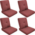Patio Cushions for Outdoor Furniture - 22" x 25" x 4" UV Resistant Thick Foam Cushions Water Resistant Replacement Cushion for Outdoor Patio Furniture Chair/Sofa/Couch | Red | 4-Pack |
