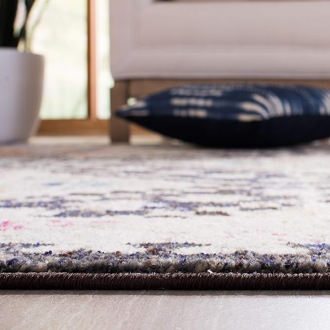 SAFAVIEH Madison Collection Runner Rug - 2'2" x 10', Black & Yellow, Boho Diamond Distressed Design, Non-Shedding & Easy Care, Ideal for High Traffic Areas in Living Room, Bedroom (MAD418Z)