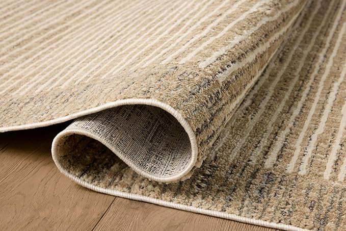 Loloi Jeremiah Brent Bleecker Collection BLE-02 Sand/Charcoal 6'-7" x 9'-3" Area Rug