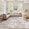 Washable 10X14 Area Rug: Modern Abstract Soft Non-Slip Indoor Rugs - Low Pile Stain Resistant Foldable Rug for Living Room Bedroom Dining Room Playroom Office(Brown,10'x14')
