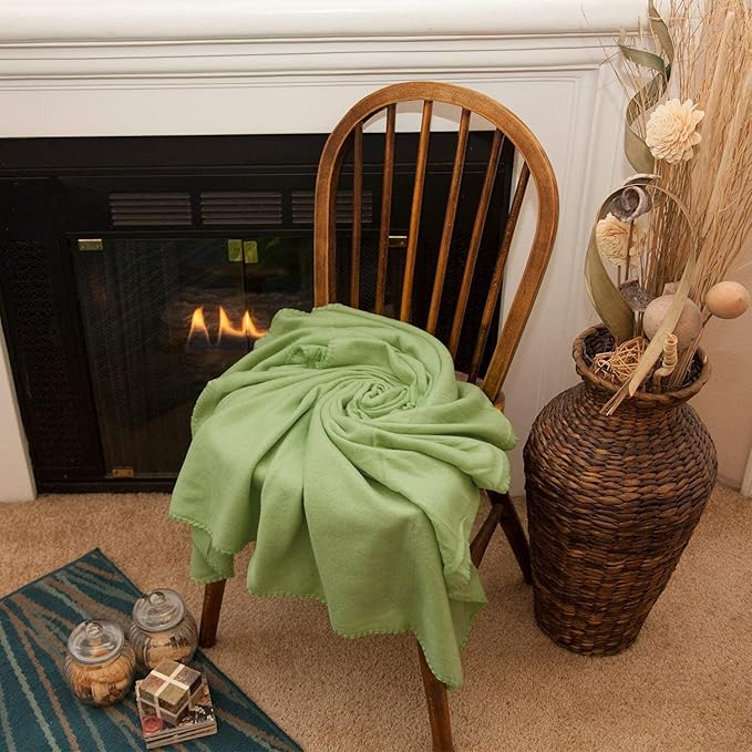 50x60 Throw Blankets, Ultra Soft Hypoallergenic Fleece Fall Throw Blanket for Livingroom, Couch, Chair, Bed, Fern Green