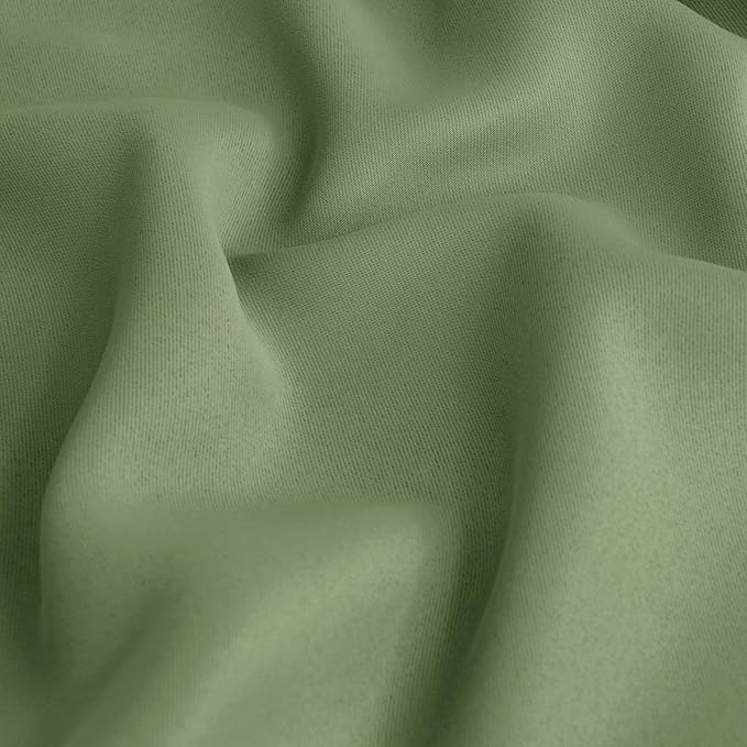 BGment Olive Green Blackout Kitchen Curtains 45 Inches Long - Short Thermal Insulated Drapes with Rod Pocket Privacy for Bathroom Window Over Sink, 34 x 45 Inch, 2 Panels