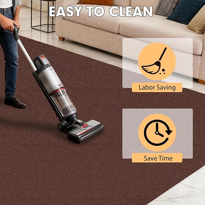 Marine Carpet,5 FT x 15 FT Brown Indoor Outdoor Carpet 0.2" Thick Boat Carpet with Water-Proof TPE Backing, Non-Slide Outdoor Marine Carpet Roll for Home, Patio, Porch, Deck