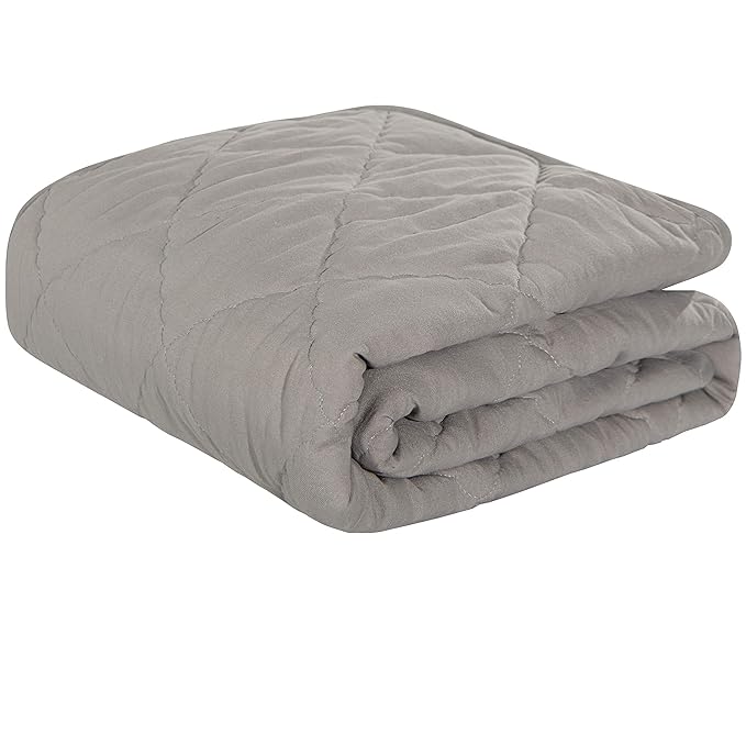 NTBAY Down Alternative Oversized Toddler Comforter, Super Soft and Warm Solid Color Baby Crib Quilted Blanket, 43x60 inches, Smoke Grey