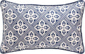 patdrea Designer Throw Pillow Covers,Chinoiserie Blue Elegant Linen with Striped Floral Pattern Pillow Cover,Decorative Lumbar Pillowcases Cushion for Bed Living Room Outdoor Car,12"x20"