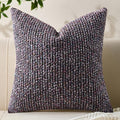 Decorative Couch Throw Pillow Covers 26x26 Purple Striped Soft Wool Pillow Covers Neutral Textured Boho Cushion Covers for Modern Farmhouse Sofa Bedroom Living Room Decor SY011-E26