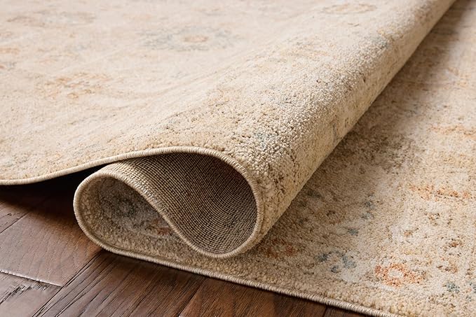 Loloi Chris Loves Julia Palma Collection PLM-11 Natural/Multi 11'-6" x 15'-7" Fringe Area Rug Vintage Style Boho Living Room Bedroom Carpet