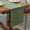 BALCONY & FALCON Velvet Table Runner 14"x118" Olive Luxury Machine Washable Farmhouse Vintage Runner for Table Dining, Party, Wedding, Birthday, Easter, Thanksgiving & Christmas & Home Décor