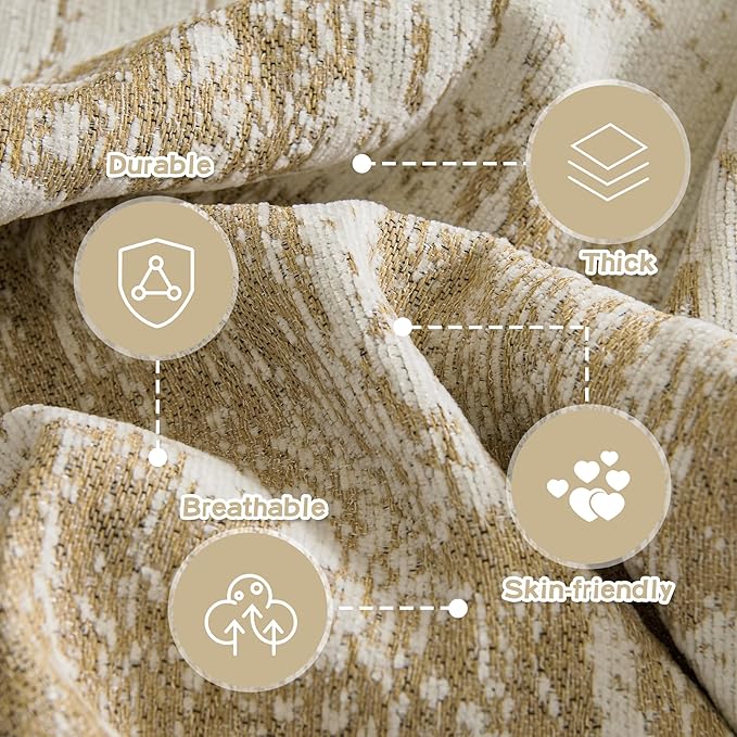 MEETSKY Couch Cover for Dogs Washable Small Sofa Cover for Love seat Sofa with Pets Friendly, Chenille Khaki Abstract Geometric Jacquard Sofa Covers Soft Durable Modern Sofa Slipcovers, 71" X102"