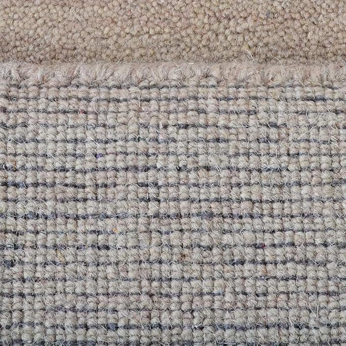 Hand Knotted Loom Wool ECO-Friendly Area Rugs - 6'7''x9'10'', Rectangle, Beige Color, Solid Plain Design, High Pile Thick Handmade Anti Skid Rugs for Living Room (L00111)