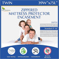 Twin Size Zippered Bed Bug Mattress Protector Waterproof Encasement Hypoallergenic Premium Bedbug Cover White