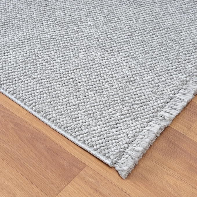 LUXE WEAVERS Solid Machine Woven Gray 4x6 Area Rug, Indoor Stain-Resistant Carpet