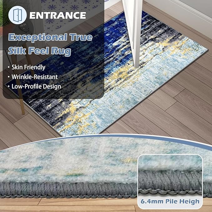 Runner Rug Washable 3x81 FT, Non Slip Rubber Backing Abstract Carpet, Soft Area Rugs for Bedroom Kitchen Hallway Entryway Bathroom, Customized