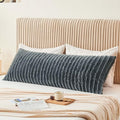 BEDELITE Body Pillow Cover with Zipper Closure, Decorative Boho Fleece Pillowcase 20 x 54 Inches, Luxury Fluffy Plush Long Body Pillow Pillowcase for All Seasons(Dark Grey-Boho)
