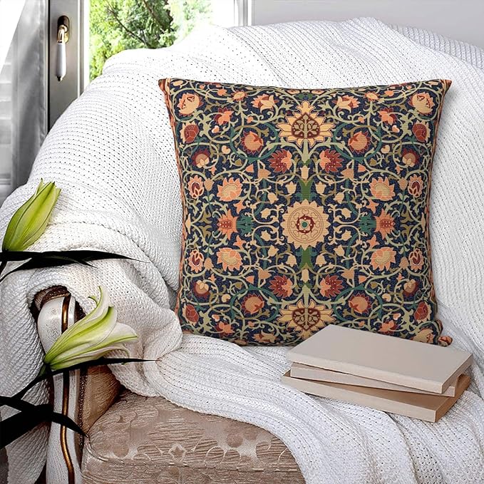 William Morris Vintage Floral 18x18 inches Throw Pillow Covers Cushion Covers for Couch Home Bed Living Room Decorative Pillow Cases