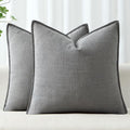 MIULEE Decorative Pillow Covers 20x20, 2 Pack Boho Farmhouse Neutral Throw Pillows for Couch, Thick Textured Modern Linen Cushion Cases Sofa Bed Living Room Home Decor, Grey