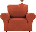 LURKA Stretch Chair Sofa Slipcovers 1 Piece Couch Covers for Sofa Furniture Protector Full Sofa Covers with Elastic Bottom for Kids and Dog (Small, Pumpkin)